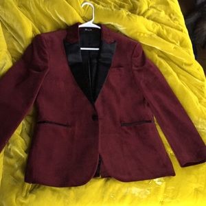 Express Cranberry Velvet Tuxedo 38s